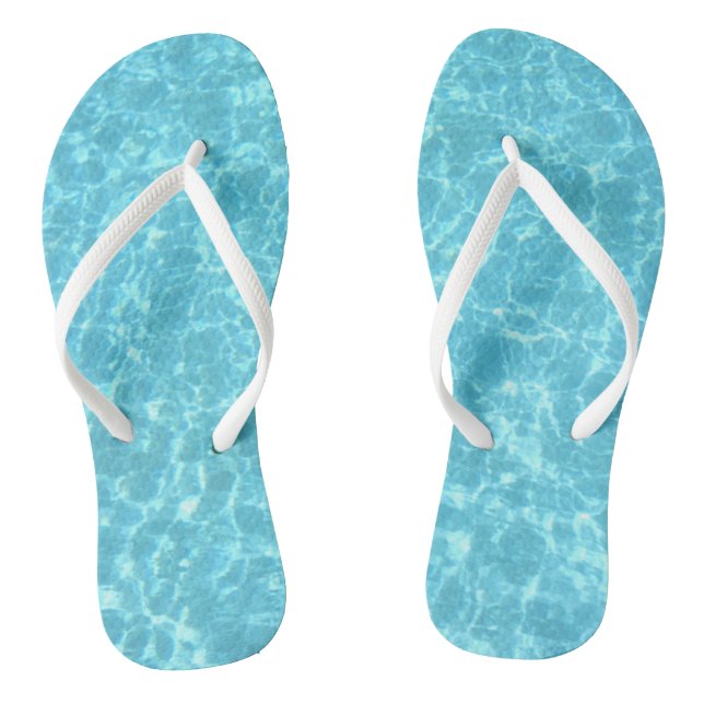 Chanclas Personalizado Blue Water White Slim Straps Templat (Plantilla)