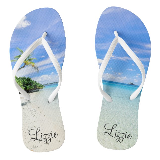 Chanclas Personalizado de destino tropical (Plantilla)