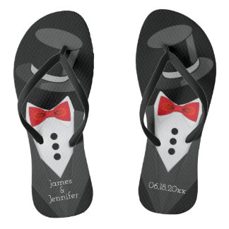 Chanclas Personalizado de Groom Tuxedo