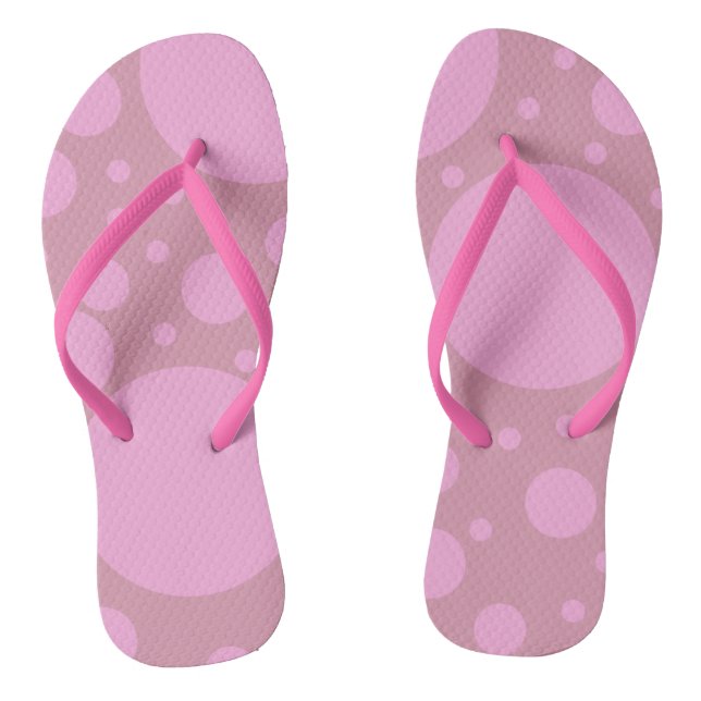 Chanclas Personalizado de puntos rosados adulto, correas de (Plantilla)