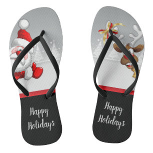 Chanclas Personalizado de Santa & Rudolf
