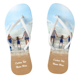 Chanclas Personalizado de texto de foto voltea tus fotos fa