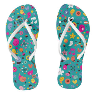 Chanclas personalizado divertido patrón verde azulado