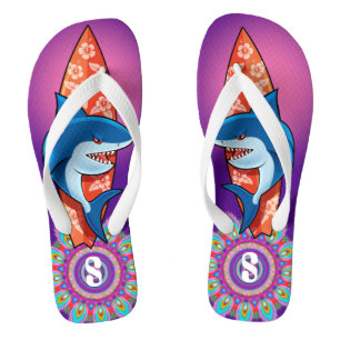 Chanclas Personalizado Flip Flops Shark surf hippy boho mor