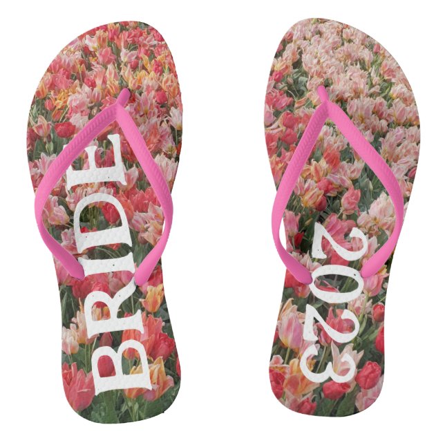 Chanclas Personalizado Flor De Tulipán Rosa Brilla Flip Flo (Plantilla)