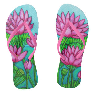 Chanclas Personalizado Funky Lotus de Flor Adulto, Correas 