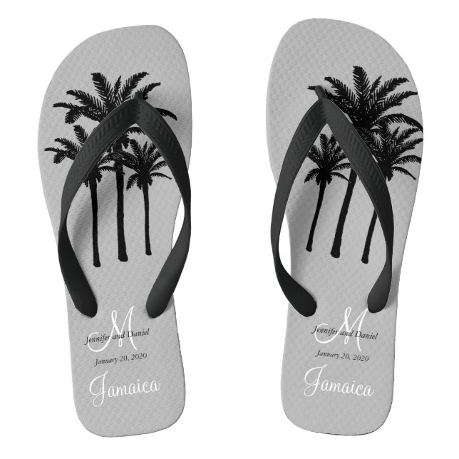 Chanclas Personalizado Mens Beach Wedding Flip Flops (Plantilla)