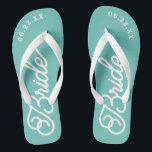 Chanclas Personalizado moderno Boda de novias Color Flip Fl<br><div class="desc">¡Estas sandalias son perfectas para la futura señora! Personalizar con la fecha de su boda y colores bodas.</div>