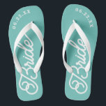 Chanclas Personalizado moderno Boda de novias Color Flip Fl<br><div class="desc">¡Estas sandalias son perfectas para la futura señora! Personalizar con la fecha de su boda y colores bodas.</div>