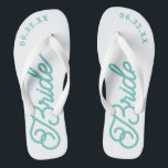 Chanclas Personalizado moderno Boda de novias Color Flip Fl<br><div class="desc">¡Estas sandalias son perfectas para la futura señora! Personalizar con la fecha de su boda y colores bodas.</div>