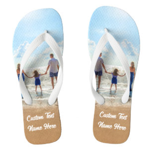 Chanclas Personalizado Nombre de texto Flip Flops Your Phot