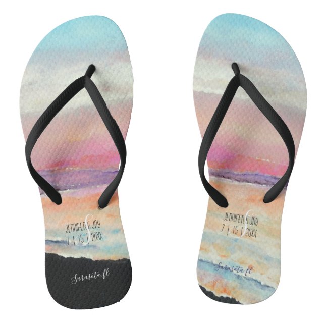 Chanclas Personalizado Pintado Pastel Beach Sunset | Flip F (Plantilla)