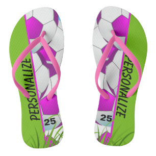 Chanclas Personalizado rosado del fútbol