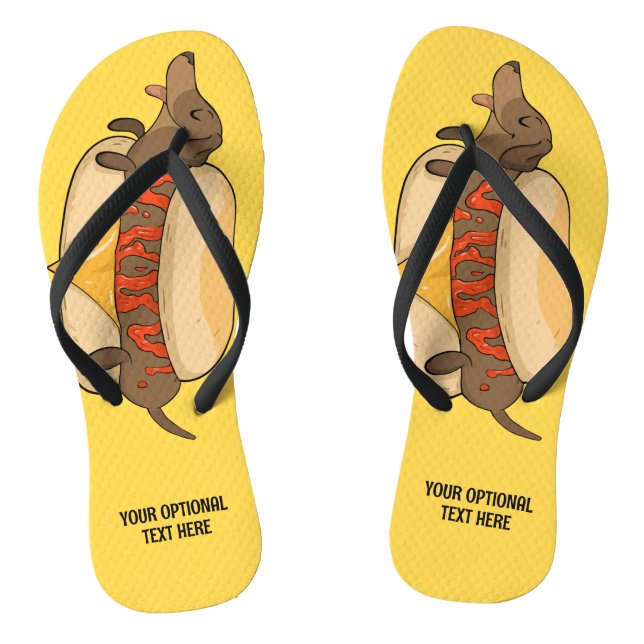 Chanclas Personalizado Texto Perro caliente (Plantilla)