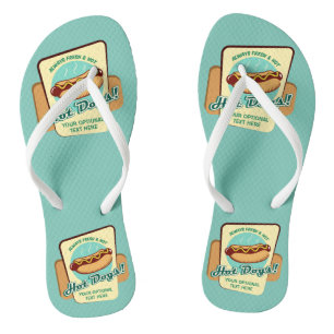 Chanclas Personalizado Texto Perro caliente