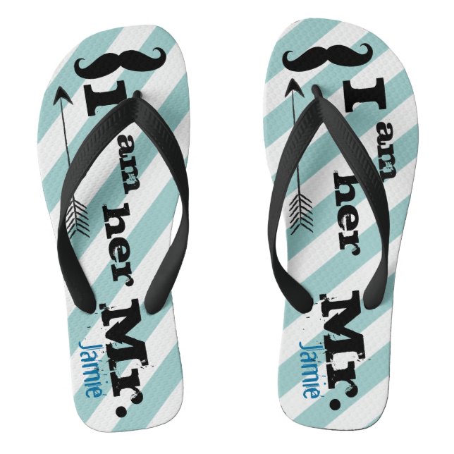 Chanclas Personalizado Vintage Yo soy su Sr. Stripes (Plantilla)