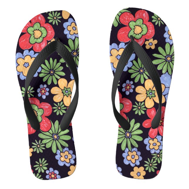 Chanclas Personalizado Vivid Colorful Flowers (Plantilla)