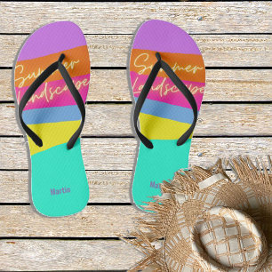 Chanclas Personalizar colorido del paisaje de vacaciones de