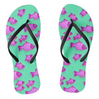 Chanclas Pez rosa mar verde