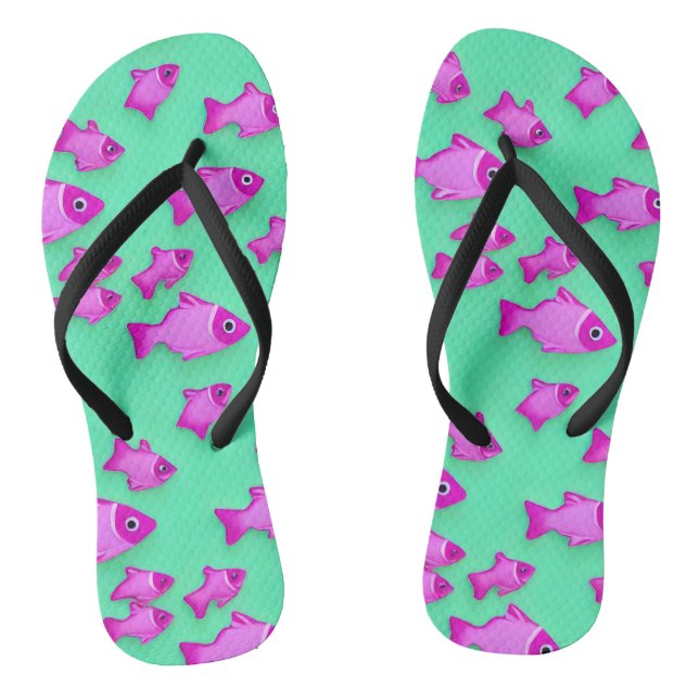 Chanclas Pez rosa mar verde (Plantilla)