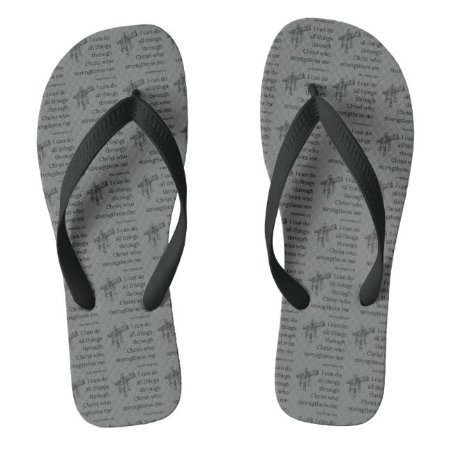Chanclas Philippians 4:13 Biblia Scripture KJV Gray Unisex (Plantilla)