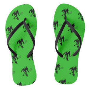 Chanclas Pie gigante con motivos de tenis en verde