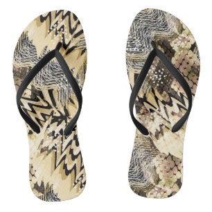 Chanclas Piel de jaguar, serpiente