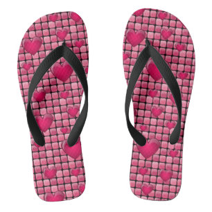 Chanclas Pila rosada con los corazones