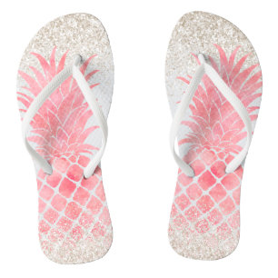 Chanclas Piña tropical color rosa gris