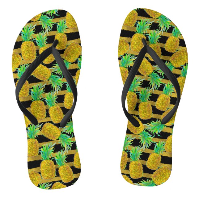 Chanclas Piñas de oro en rayas (Plantilla)