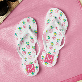 Chanclas Piñas rosadas monogramadas