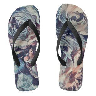 Chanclas Pincel de arte abstracto rosas texturizados imprim