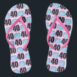 CHANCLAS PINK 40TH BIRTHDAY CAKE FLIP FLOPS<br><div class="desc">A este fantástico niño de 40 años le encantará celebrar cumplir 40 años con estas divertidas y festivas chancletas fiestas rosadas de 40 años. Sorprenda su delicioso y deslumbrante chica de cumpleaños de 40 años con un regalo único y uno de los 40 años personalizado de cumpleaños que siempre atesorará....</div>