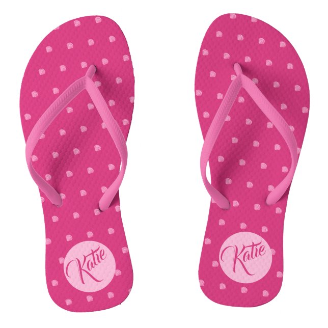 Chanclas Pink Polkadots-Seashells- (Plantilla)