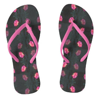 Chanclas Pink Rose Pattern with Pink Strap