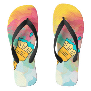 Chanclas pintado con un pincel