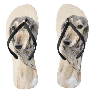 Chanclas Pintado Saluki (Amanecer) - Arte Perro Original Cu