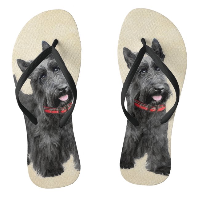Chanclas Pintado Terrier Escocés - Arte Perro Original (Plantilla)