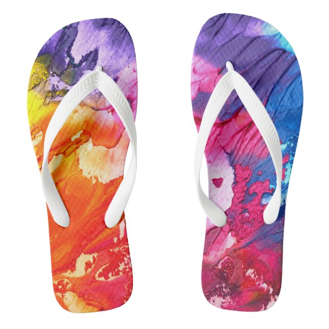 Chanclas Pintura abstracta colorida moderna (Plantilla)