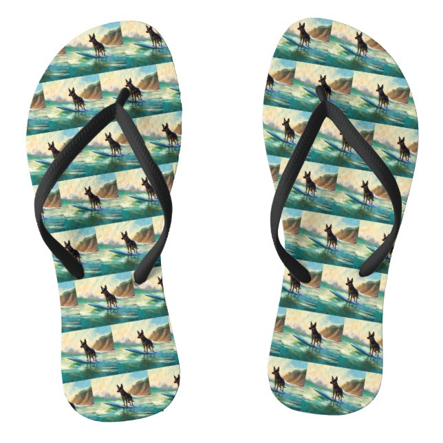 Chanclas Pintura australiana de surf en Kelpie Beach (Plantilla)
