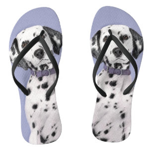 Chanclas Pintura dálmata - Arte de perro original