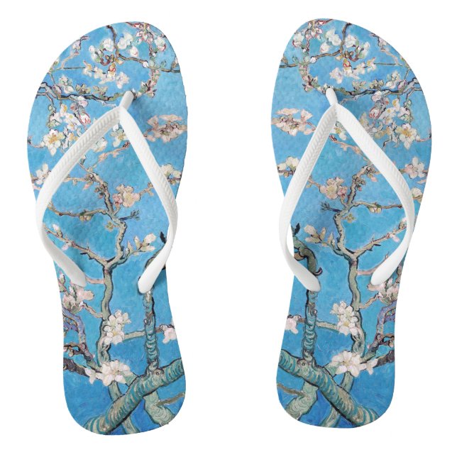 Chanclas Pintura de arte de Almond Blossoms Blue Vincent va (Plantilla)