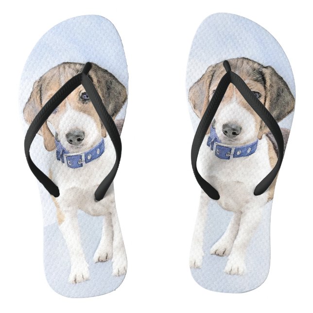 Chanclas Pintura de Beagle - Arte de Perro Original Lindo (Plantilla)