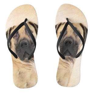Chanclas Pintura de Boerboel - Arte de Perro Original Lindo