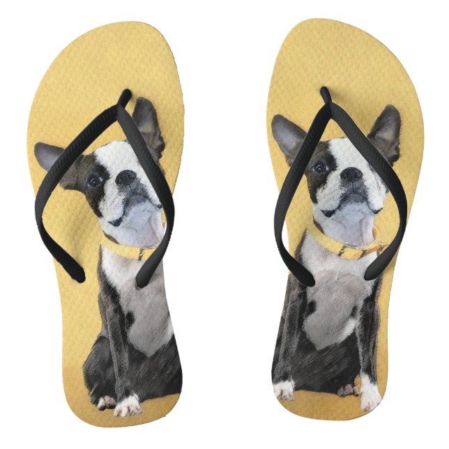 Chanclas Pintura de Boston Terrier - Arte de Perro Original (Plantilla)