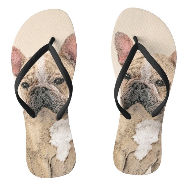 Chanclas Pintura de Bulldog francés (Sable) - Cuto original (Plantilla)