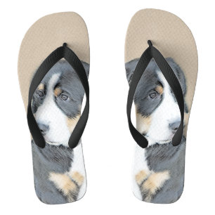 Chanclas Pintura de cachorro de perro de montaña de Berna -
