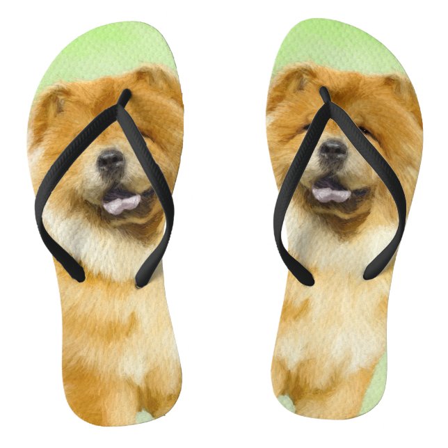 Chanclas Pintura de Chow Chow - Arte Perro Original. (Plantilla)