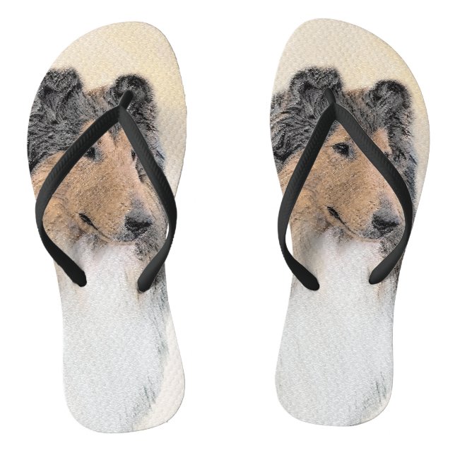 Chanclas Pintura de Collie (Rough) - Arte de Perro Original (Plantilla)