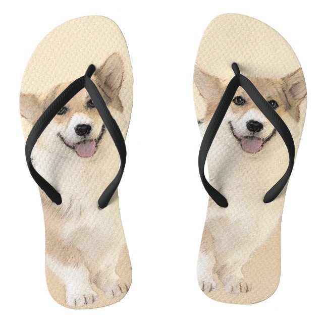 Chanclas Pintura de Corgi galés de Pembroke - Arte Perro Or (Plantilla)